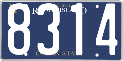 RI license plate 8314