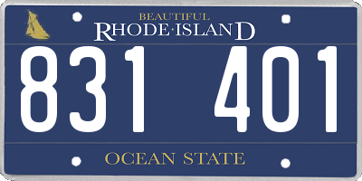 RI license plate 831401