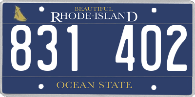 RI license plate 831402