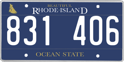 RI license plate 831406