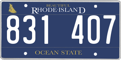 RI license plate 831407