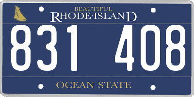 RI license plate 831408
