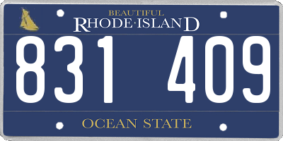 RI license plate 831409