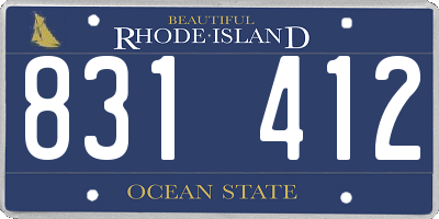 RI license plate 831412