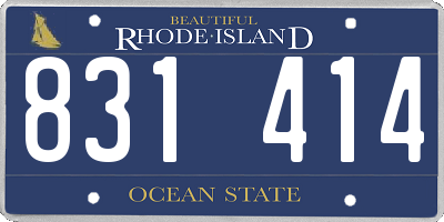 RI license plate 831414