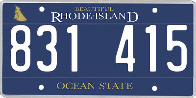 RI license plate 831415