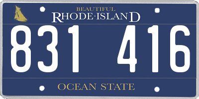 RI license plate 831416