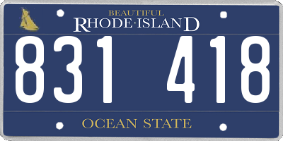 RI license plate 831418