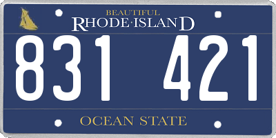 RI license plate 831421