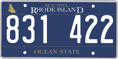 RI license plate 831422