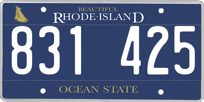 RI license plate 831425