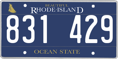 RI license plate 831429