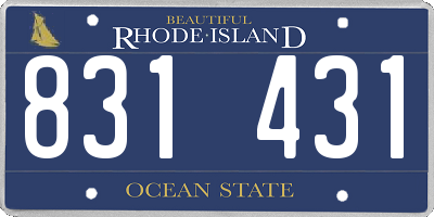 RI license plate 831431