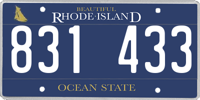RI license plate 831433