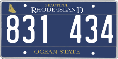RI license plate 831434