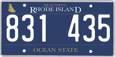 RI license plate 831435