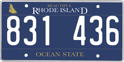 RI license plate 831436