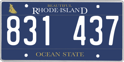 RI license plate 831437