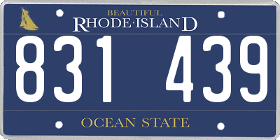 RI license plate 831439