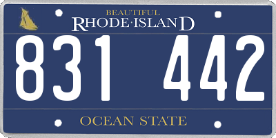 RI license plate 831442