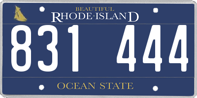 RI license plate 831444