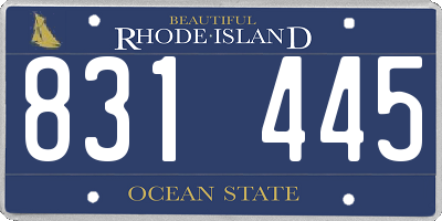 RI license plate 831445