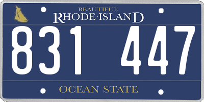 RI license plate 831447