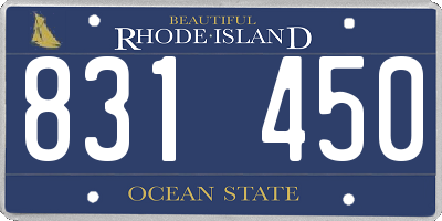 RI license plate 831450