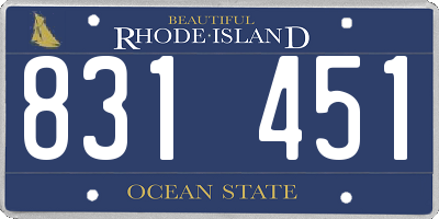 RI license plate 831451