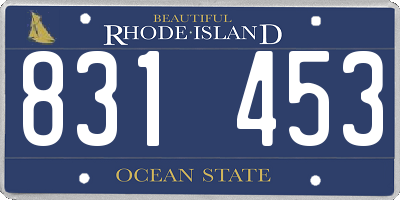 RI license plate 831453