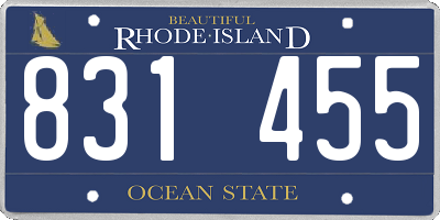 RI license plate 831455