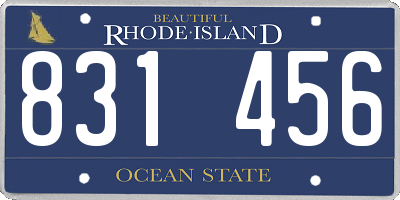 RI license plate 831456