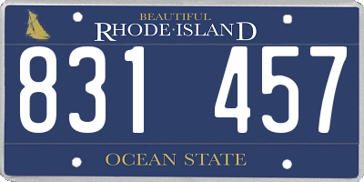 RI license plate 831457