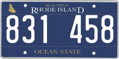 RI license plate 831458
