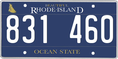 RI license plate 831460