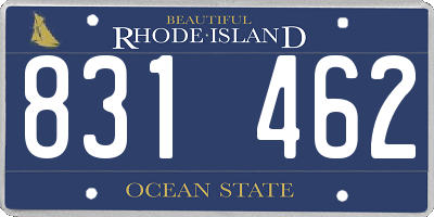 RI license plate 831462