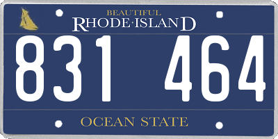 RI license plate 831464