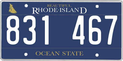 RI license plate 831467