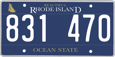 RI license plate 831470