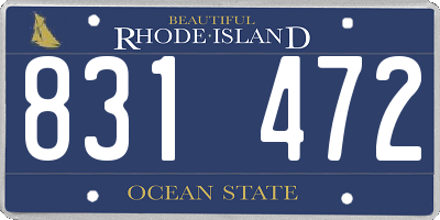 RI license plate 831472