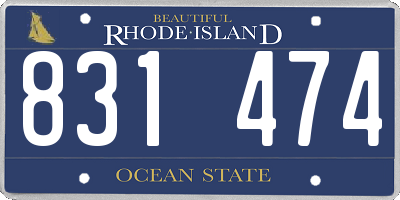 RI license plate 831474