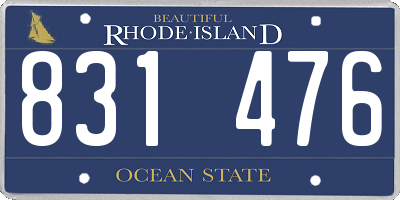 RI license plate 831476