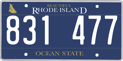 RI license plate 831477