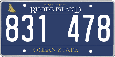 RI license plate 831478