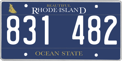 RI license plate 831482