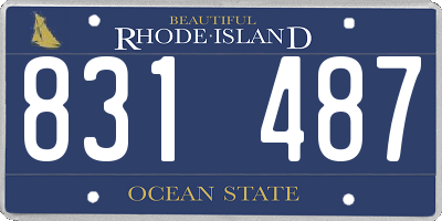 RI license plate 831487