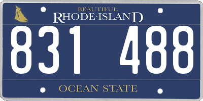 RI license plate 831488
