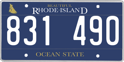 RI license plate 831490