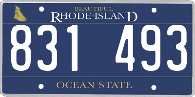 RI license plate 831493