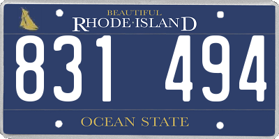 RI license plate 831494